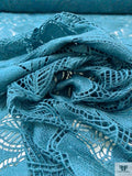 Floral Guipure Lace - Dusty Turquoise