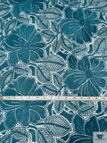 Floral Guipure Lace - Dusty Turquoise