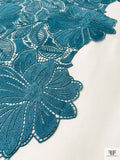 Floral Guipure Lace - Dusty Turquoise