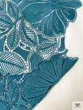 Floral Guipure Lace - Dusty Turquoise