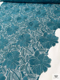 Floral Guipure Lace - Dusty Turquoise