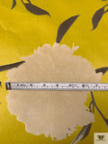Italian Cut Floral Printed Velveteen - Mustard Yellow / Cream / Taupe