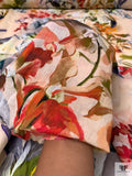 Watercolor Floral Printed Cotton Gauze - Multicolor