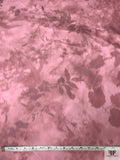 Italian Romantic Floral Warp Printed Polyester Taffeta - Pink