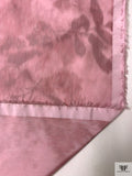 Italian Romantic Floral Warp Printed Polyester Taffeta - Pink