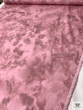 Italian Romantic Floral Warp Printed Polyester Taffeta - Pink