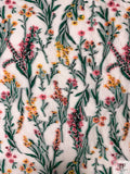 Italian Garden Floral Fil Coupé Organza - Off-White / Green / Marigold / Pink
