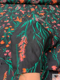 Italian Garden Floral Fil Coupé Organza - Black / Green / Orange / Berry
