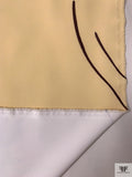Italian Floating Floral Printed Stretch Crepe - Buttermilk Cream / Brown