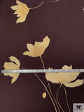 Italian Floating Floral Printed Stretch Crepe - Brown / Buttermilk Cream
