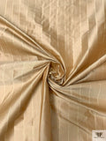 Woven Striped Silk Shantung - Champagne