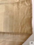 Woven Striped Silk Shantung - Champagne