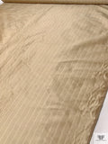 Woven Striped Silk Shantung - Champagne