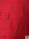 Lattice Pintuck Beaded Silk Dupioni - Ruby Red