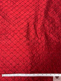 Lattice Pintuck Beaded Silk Dupioni - Ruby Red