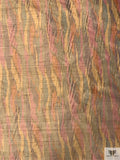 Ikat Striations Yarn-Dyed Silk Dupioni - Antique Gold / Antique Green / Antique Berry