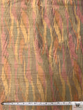 Ikat Striations Yarn-Dyed Silk Dupioni - Antique Gold / Antique Green / Antique Berry