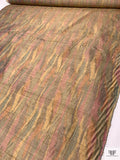 Ikat Striations Yarn-Dyed Silk Dupioni - Antique Gold / Antique Green / Antique Berry