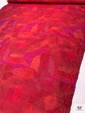 Abstract Ikat Yarn-Dyed Silk Dupioni - Magenta / Strawberry