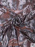 Italian Safari Animal Printed Tricot Knit - Browns / Greys