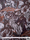 Italian Safari Animal Printed Tricot Knit - Browns / Greys
