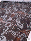 Italian Safari Animal Printed Tricot Knit - Browns / Greys