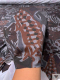 Italian Safari Animal Printed Tricot Knit - Browns / Greys