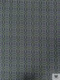 Mosaic Printed Tricot-Jersey Knit - Moss Green / Indigo / White / Black