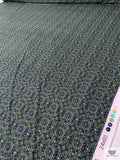 Mosaic Printed Tricot-Jersey Knit - Moss Green / Indigo / White / Black