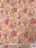 Hazy Floral Printed Tricot Knit - Peach / Yellow / Coral / Taupe