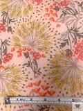 Hazy Floral Printed Tricot Knit - Peach / Yellow / Coral / Taupe