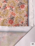 Hazy Floral Printed Tricot Knit - Peach / Yellow / Coral / Taupe