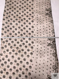 Medallion Border Printed Silk Jersey Knit - Mesa Taupe / Black / Tan