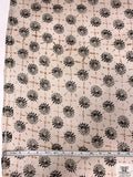 Medallion Border Printed Silk Jersey Knit - Mesa Taupe / Black / Tan