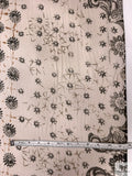Medallion Border Printed Silk Jersey Knit - Mesa Taupe / Black / Tan