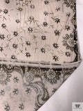 Medallion Border Printed Silk Jersey Knit - Mesa Taupe / Black / Tan