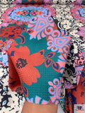 Floral Collage Printed Pique Knit - Multicolor