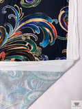 Paisley Swirl Printed Cotton Jersey Knit - Black / Multicolor