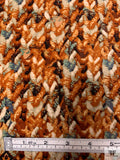 Ethnic Chevron Printed ITY Knit Panel - Turmeric Orange / Brown / Blues