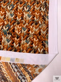 Ethnic Chevron Printed ITY Knit Panel - Turmeric Orange / Brown / Blues