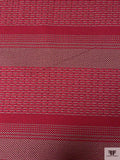 Block Striped Textured Rayon Knit - Reds / Taupe / Black
