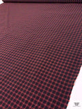 Italian Knit-Like Woven Seersucker with 4-Way Stretch - Dusty Coral / Black / Bright Purple