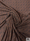 Paisley Printed Tricot Knit - Brown / Navy
