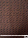 Paisley Printed Tricot Knit - Brown / Navy