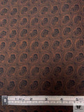 Paisley Printed Tricot Knit - Brown / Navy