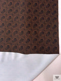 Paisley Printed Tricot Knit - Brown / Navy