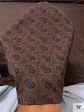 Paisley Printed Tricot Knit - Brown / Navy