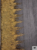 Italian Metallic Border Pattern Cloqué Silk Organza - Black / Gold