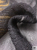 Italian Metallic Border Pattern Cloqué Silk Organza - Black / Gold