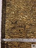Italian Metallic Border Pattern Cloqué Silk Organza - Black / Gold